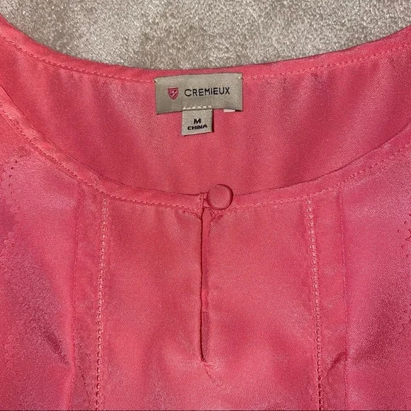 Daniel Cremieux Salmon Scalloped Sleeveless Blouse Size M - Picture 7 of 8